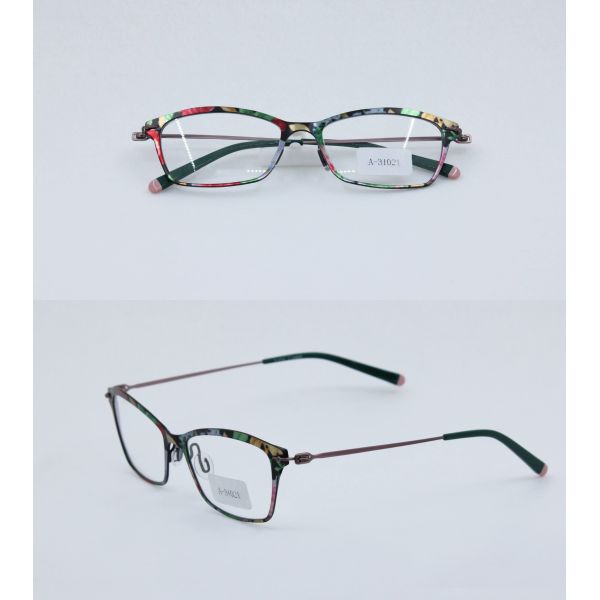 Women's Reading glasses frame pure titanium eyeglass for girls fashion paper transfer design new in 2019
