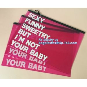 Zipper slider clear custom undergarment packaging bag,top slider zipper bag