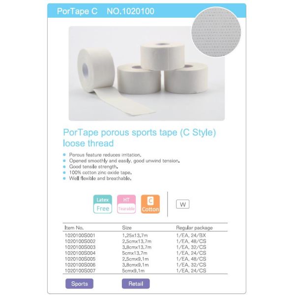 100% Cotton Athletic Medical Sports Tape for Leg Guard & Hand Guard