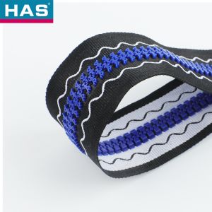 Self-Locking Resin Zipper With Wavy Pattern And Special Running Rubber Teeth For