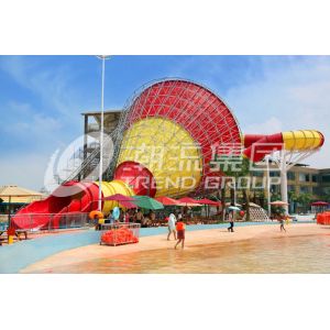 Tornado Large Fiberglass Water Slides , 720 Riders Per Hour Capacity of Water Park
