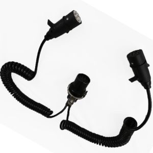China Black Coiled Trailer Cord 15 Core Truck Cables European 24V EBS Trailer Plug on sale