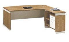 modern wooden L type office manager table Foshan furniture in warehouse