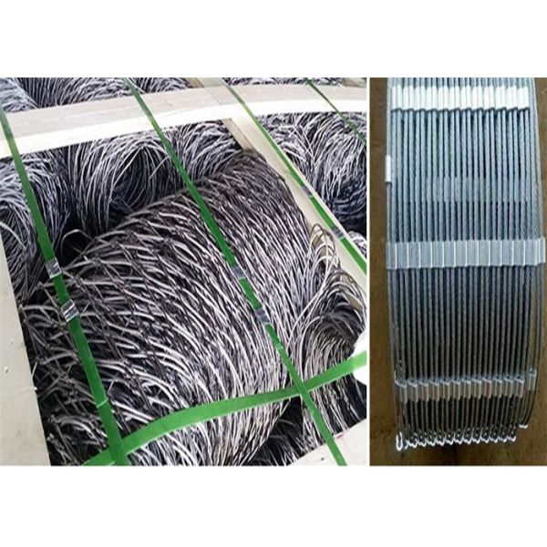 5.5mm Diameter Stainless Steel Cable Netting 145mm Hole 60 Degree Angle