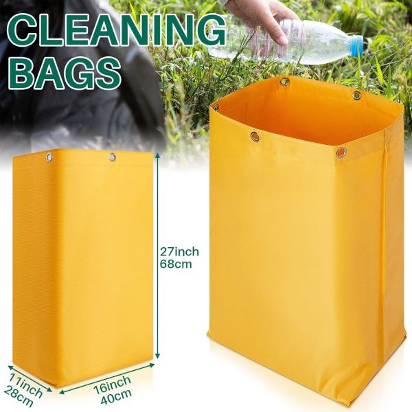 Janitorial Cart Bag Waterproof High Capacity Thickened Housekeeping Commercial Janitorial Cleaning Cart Bag