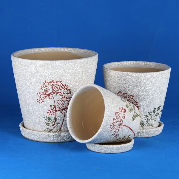 Customizable Ceramic Pots For Gardening In Different Colors