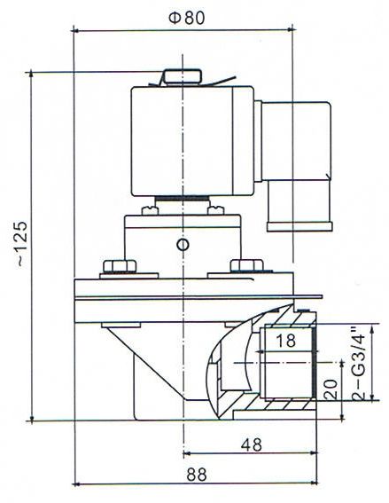 3/4'' DMF-Z-20 BFEC Right Angle Pulse Jet Valve For Dust Collector 0