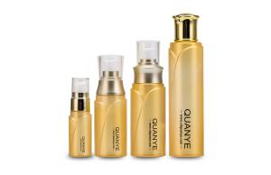 Quality Golden Pearl Plastic Lotion Bottles Set For Beauty Products , Airless Lotion Bottle for sale