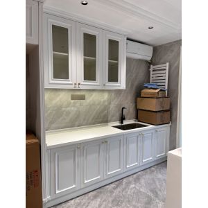 Customized Matte Lacquer Finish Melamine Plywood Design Kitchen Cabinet