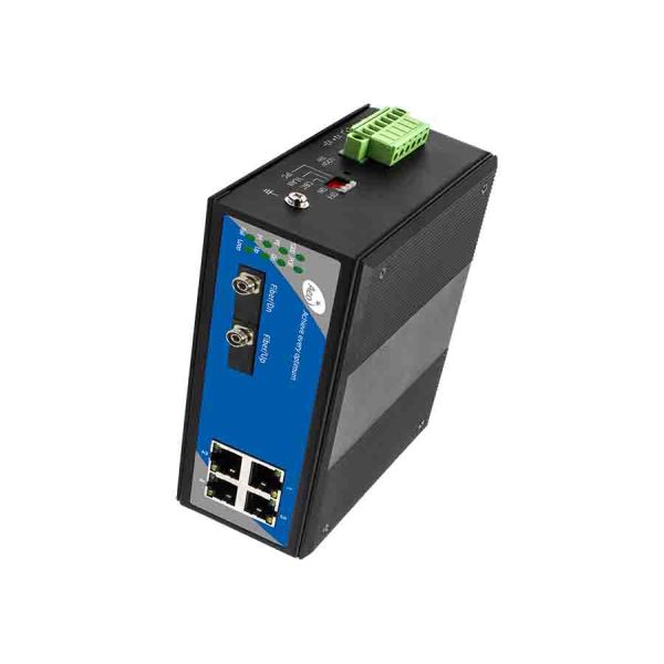 100KM Ethernet Fiber Switch Industrial Cascading with 2 Fiber and 4 Ethernet Ports