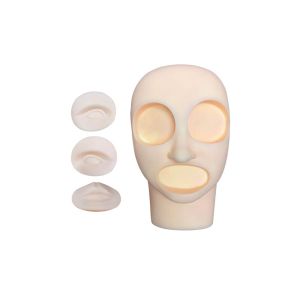 Quality 481g Reusable Rubber Permanent Makeup Practice Skin Mannequin Head For Tattoo Training for sale