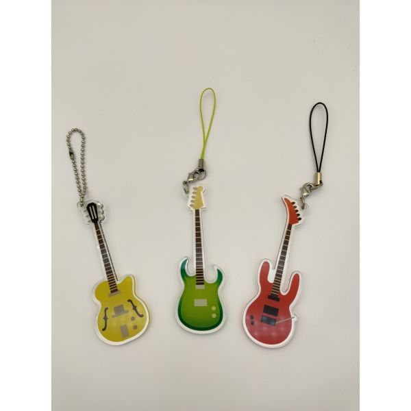 Buy Promotions Acrylic Sheet Keychain , Inkjet Printing Personalized Guitar Keychain at wholesale prices