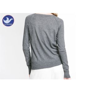 Side Vent Fashion Cutting Womens Knit Pullover Sweater Crew Neck Long Sleeves