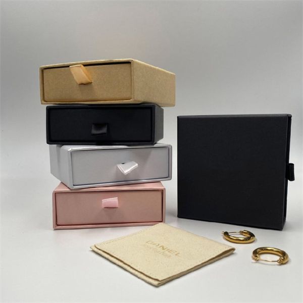 PMS C2S 128gsm Luxury Earring Gift Box , Pull Out Drawer 12x12 Square Gift Box