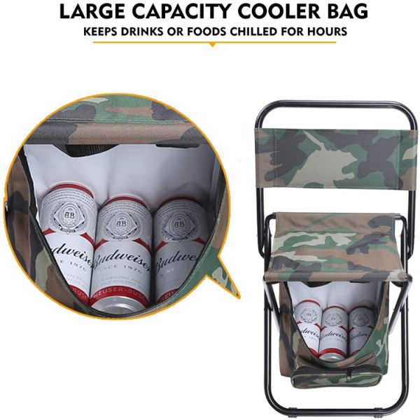 Lightweight Folding Backrest Stool Portable Camouflage Beach Seat Chair with Bag