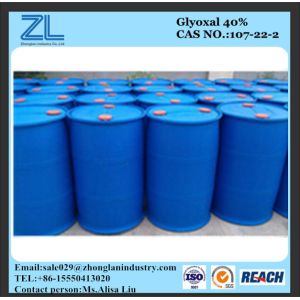 China Glyoxal 40% applied on fabrics ,CAS NO.107-22-2 on sale