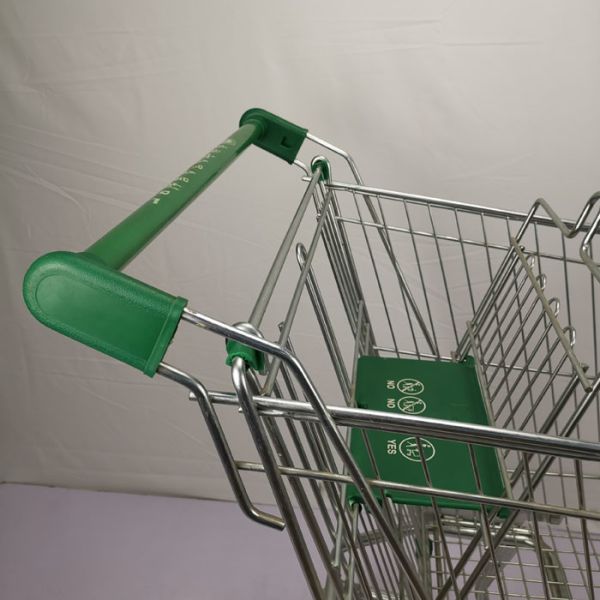 Large Capacity 210L Chain Grocery Wire Shopping Trolley American Style Zinc Powder Coating