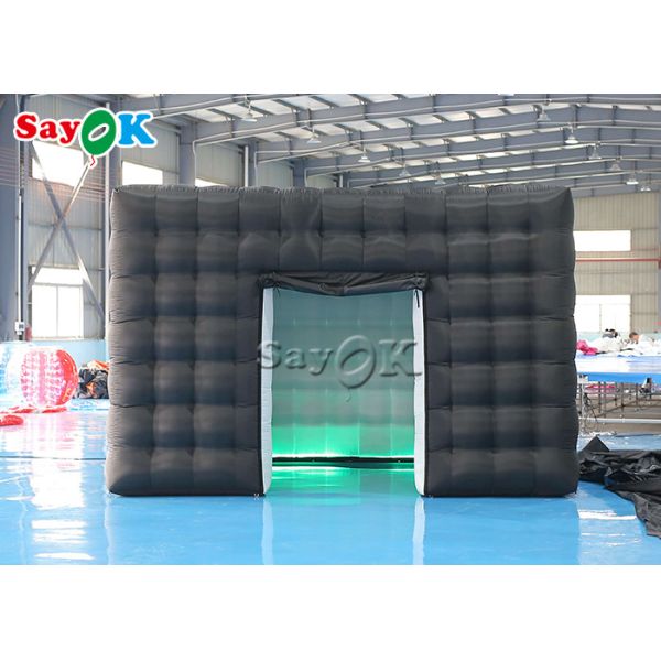 Air Inflatable Tent Black Big Commercial Outdoor Inflatable Cube Tent With Led Light