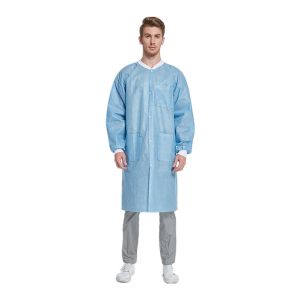 SMS fabric non-woven lab coat medical disposable full length disposable lab coat