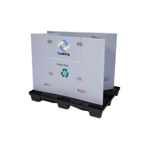 Customizable logistics foldable packaging sleeve solid HDPE plastic pallet box