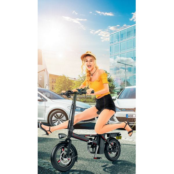 48T Alu Lightweight Electric Folding Bike Collapsible 125kg Max Loading