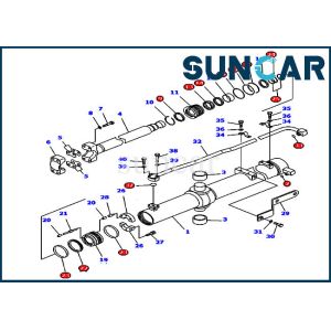 China 707-99-24555 Counter Weight Cylinder Repair Seal Kit For D85C-21 Komatsu Crawler Dozers on sale