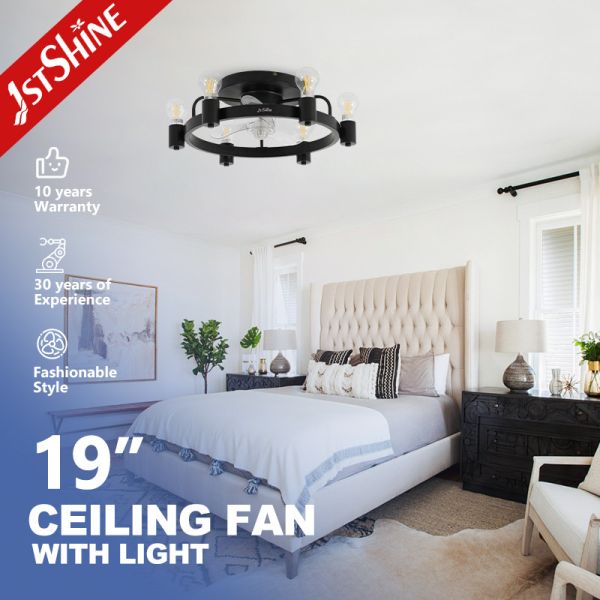 1stshine Ceiling Fan Light CE Elegant Black Flush Mounted Lighting Solutions