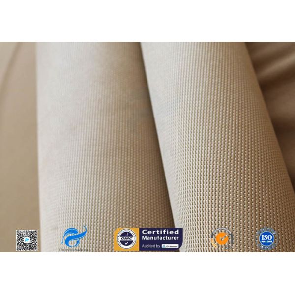 Brown 31oz Silica Fabric 800℃ Working Temperature 0.05" Thick Fireproof Curtain