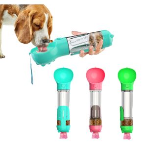Hallupets Portable Dog Water Bottle Leak Proof 4 In 1 For Drinking And Eating
