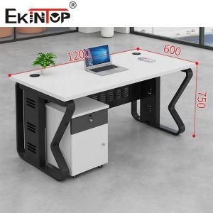 Industrial Style Office Desk Customizable Solid Oak Desk With Cabinet