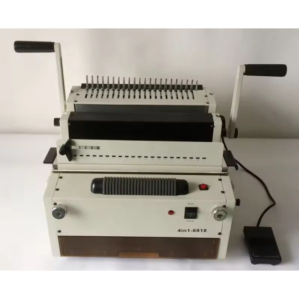 Electric Desktop 4 In 1 Punching Machine And Spiral Wire Coil Comb Binding Machine Equipment