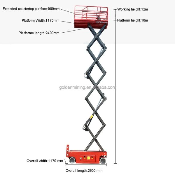 300Kg 1T 2T Capacity Lifting Work Platform Rough Terrain Scissor Lift