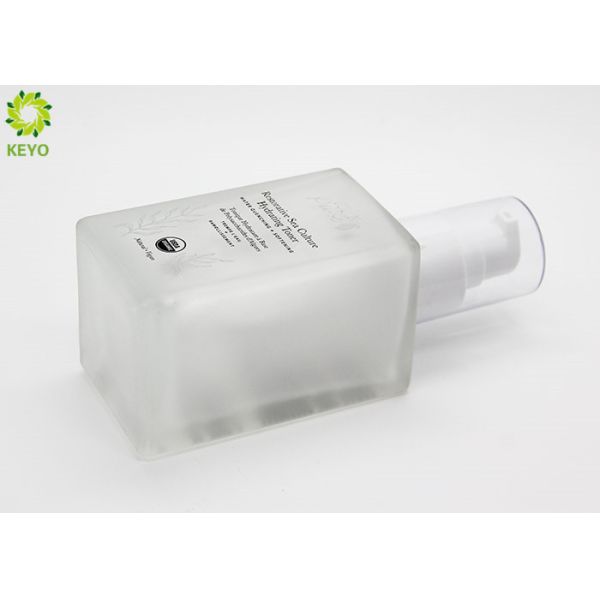 Buy Square Shape Moisturizer Glass Bottle , 120g Frosted Lotion Pump Bottle at wholesale prices