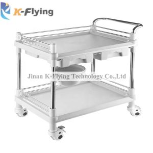 4 PVC Mute Wheel Medical Equipment Trolley With Guard Rail