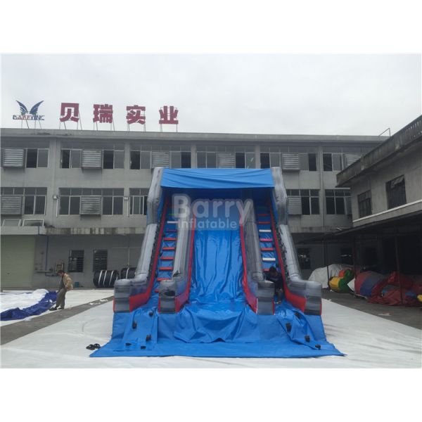 Small Single Lane Commercial Inflatable Slide On Land For Outdoor 7*5m