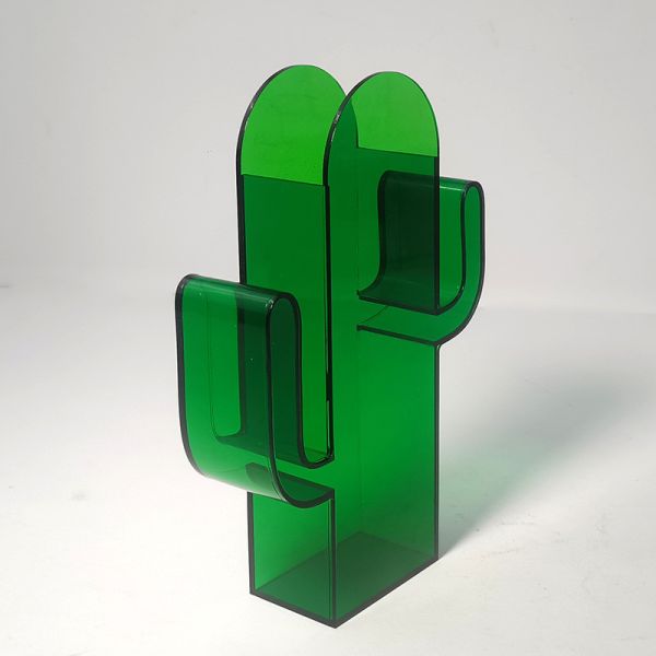 Stylish Green Cactus Shape Acrylic Flower Vase Lucite Acrylic Stands For Flowers