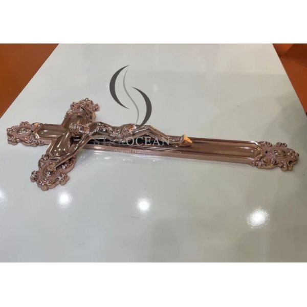 Gold High Quality Plastic Jesus Funeral Cross Coffin Accessories OEM/ODM Service PJ03