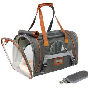 Small Cat Dog Folding Pet Carrier Travel Bag On Wheels Out Going 16x10x8 13x13x8