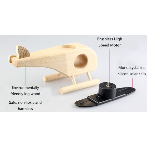 Promotional Solar Educational Toys Handmade Decorative Gifts Wood Craft