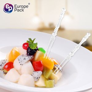 Eco-friendly food grade disposable ps plastic fruits fork