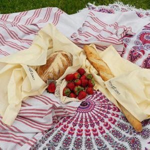 12x17'' Organic Unbleached Cotton Storage Bag Double Stitched