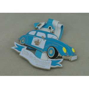 Customized Blue Ribbon Medals , Soft Enamel Zinc Alloy Deloitte Medals