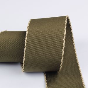 10mm-38mm Stitched Polyester Grosgrain Ribbon ISO9001 Solid Pattern