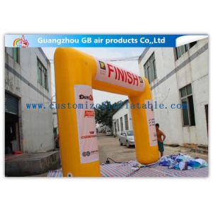 Yellow Inflatable Finish Arch With Blower 0.6mm PVC Tarpaulin