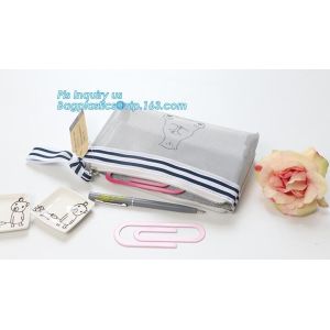 Mesh PVC Document File Bags With Zipper Closure A4 A5 A6 Size File Packing Bags,