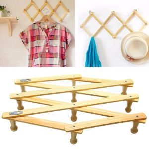Expandable Accordion Style Bamboo Wall Hanger