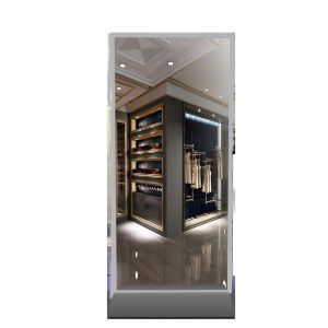 Black LCD Magic Mirror Interactive Touch Screen Kiosk 43 Inch With Motion Sensor