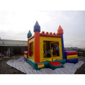 Funny Inflatable Jumping Castle , Custom Commercial Playground Slides