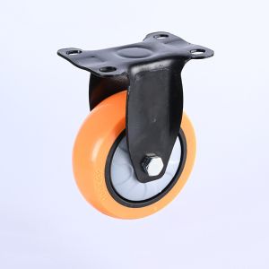 75mm/100mm/125mm Diameter Industrial Furniture Trolley Orange Single Bearing