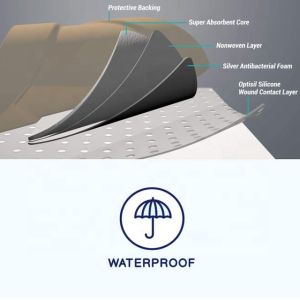 Silicone Foam Dressing 3 X 3 Inch Square Silicone Adhesive with Border Sterile